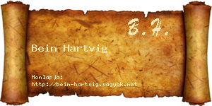 Bein Hartvig névjegykártya